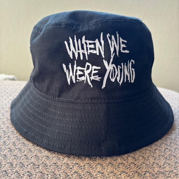 When We Were Young Bucket Hat Solid Black White Lettering Show Concert Festival - Picture 1 of 6